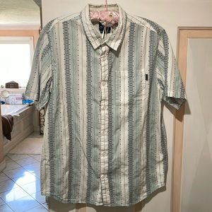 Prana size L short sleeve shirt multi color pattern